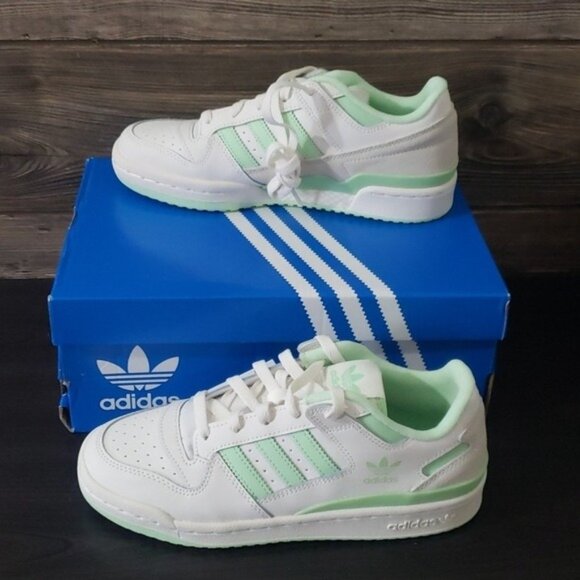New Adidas Forum Low Womens White Mint Sneakers Size 7 Three Stripes Classic - Picture 3 of 10